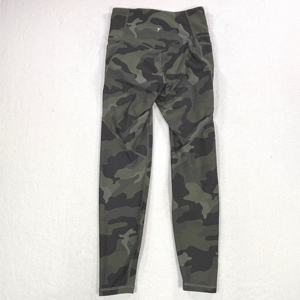 Old Navy Active Elevate Go-Dry Camo Leggings Women Medium Green High Rise Pocket - Picture 5 of 6